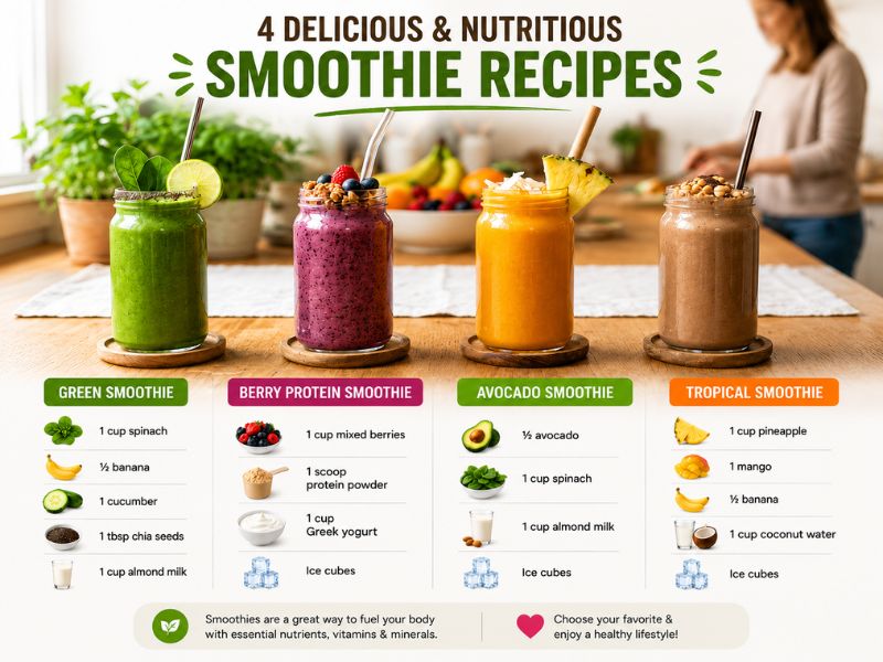 Comparison of different smoothie types