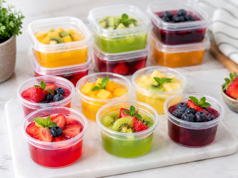 Portion-controlled gelatin desserts prepared for weight management