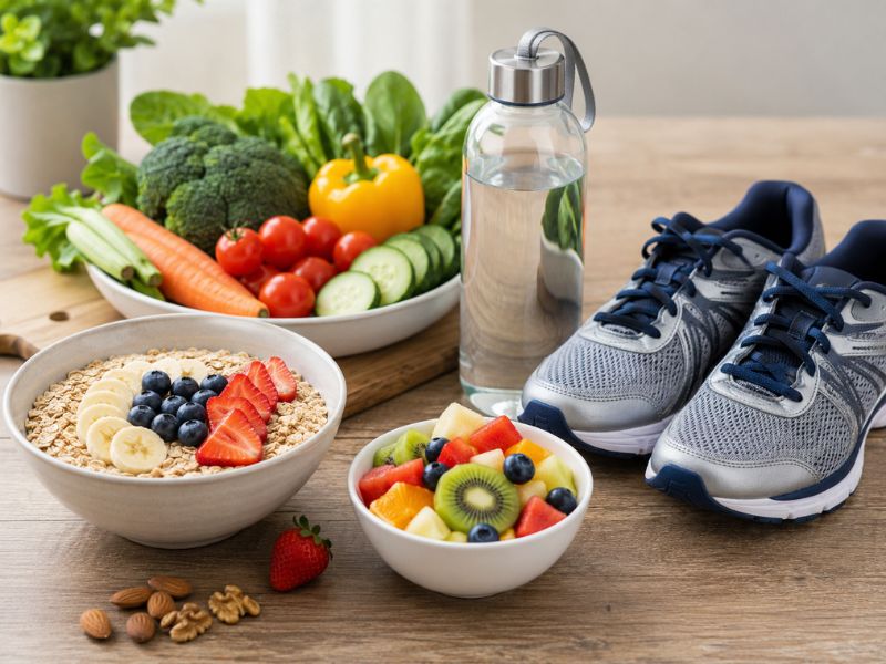 natural ways to support peptide results with healthy food and exercise