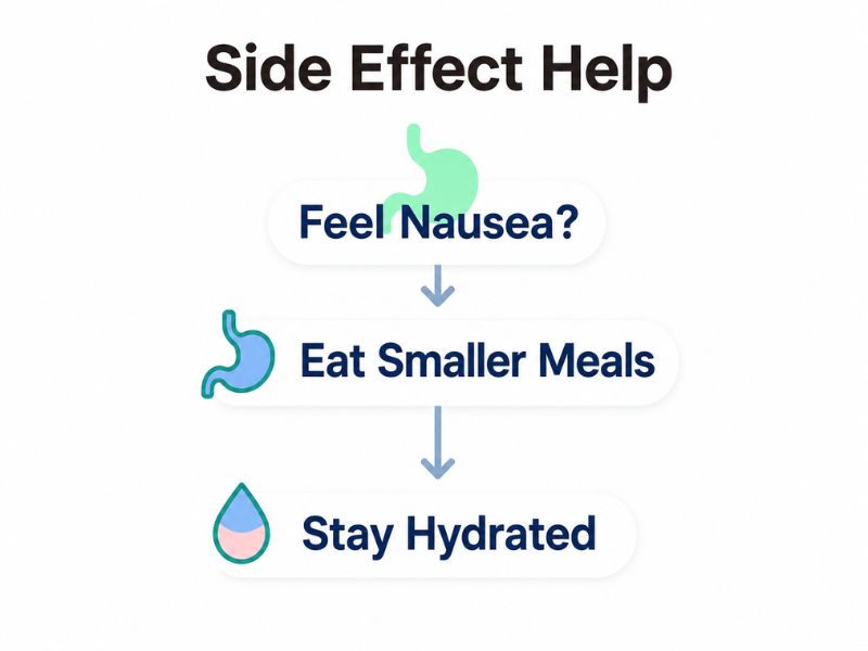 Common Ozempic side effects infographic
