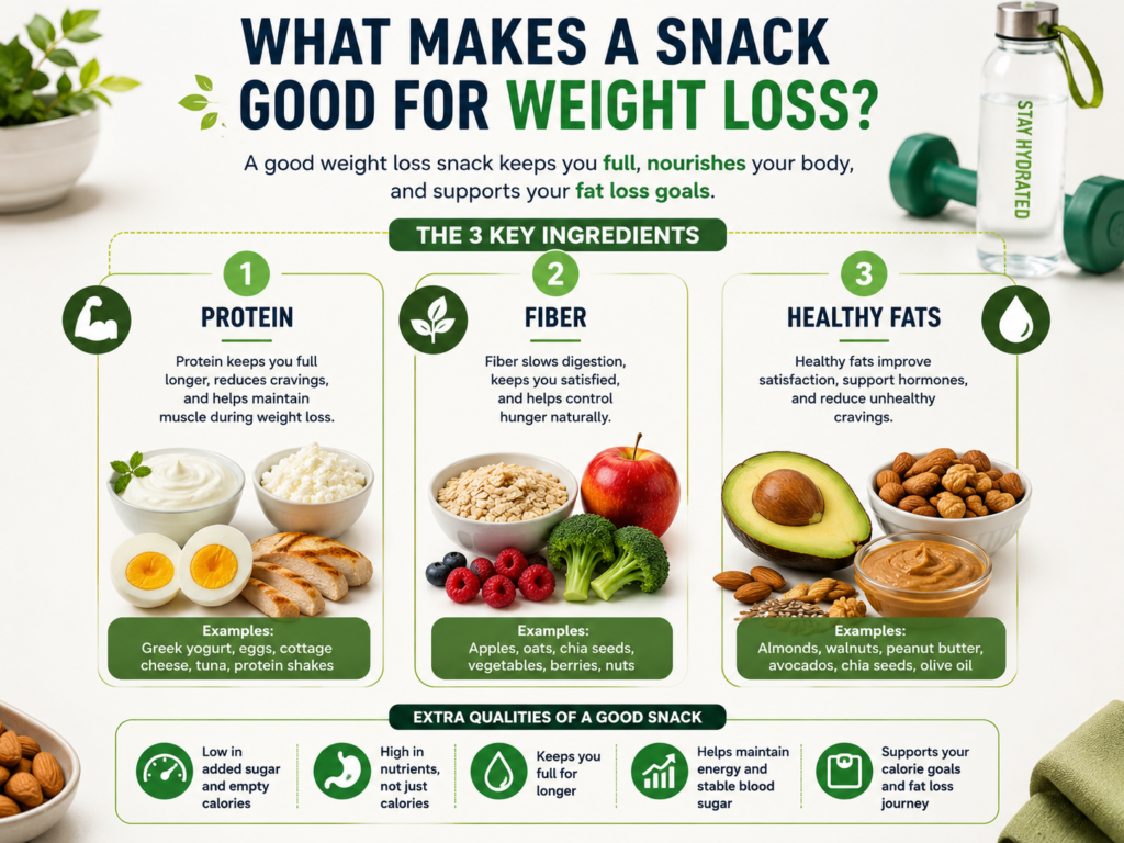 Healthy snacks for weight loss with fruits, nuts, and yogurt.
