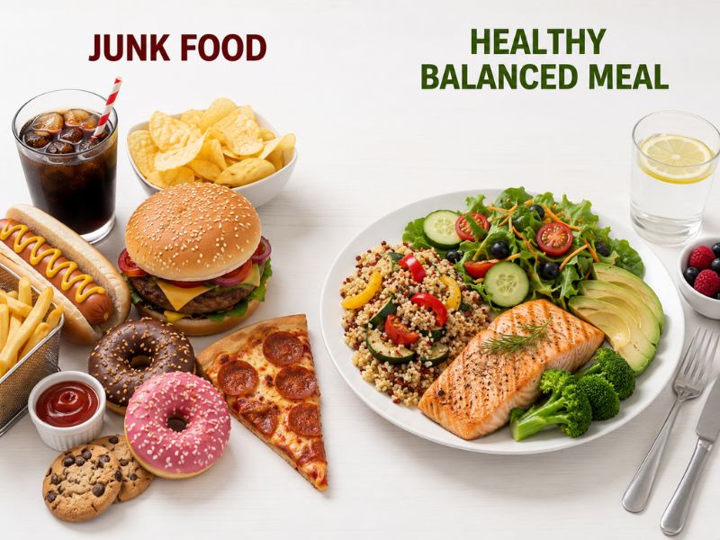 Comparison between sugary snacks and healthy meals for weight loss