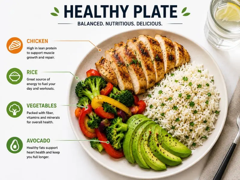 Healthy balanced diet to lose fat and gain muscle
