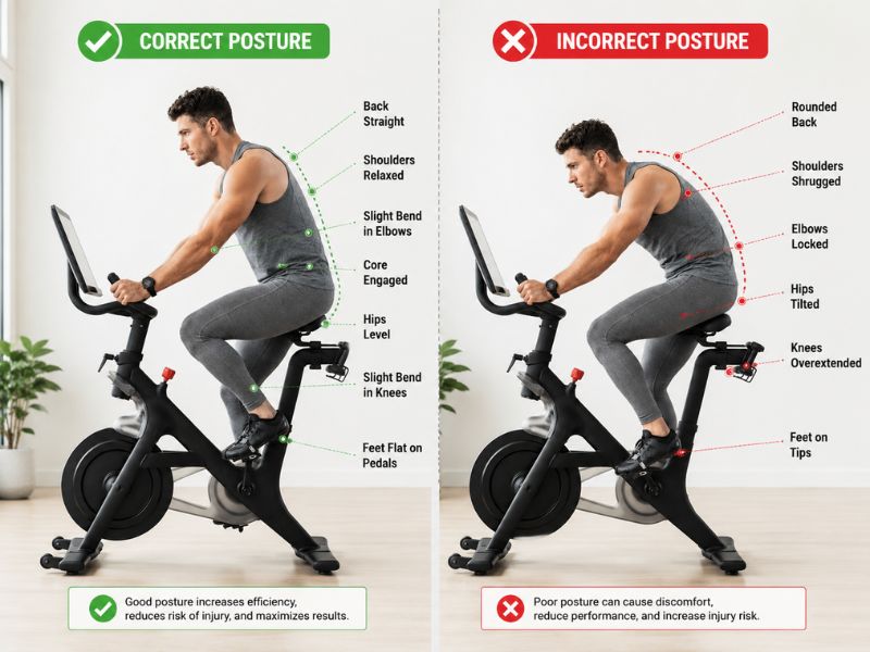 correct posture on stationary bike for weight loss