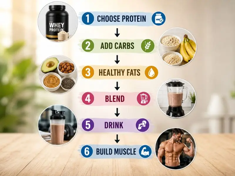 Step-by-step protein shake muscle gain guide for building lean muscle