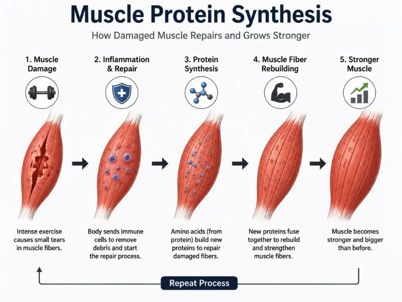 muscle protein synthesis illustration