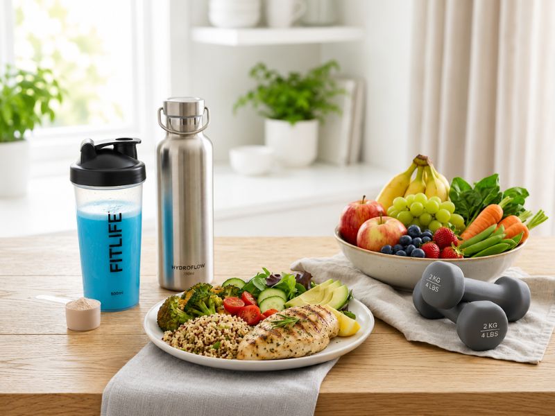 Healthy diet exercise and protein shake for successful weight loss