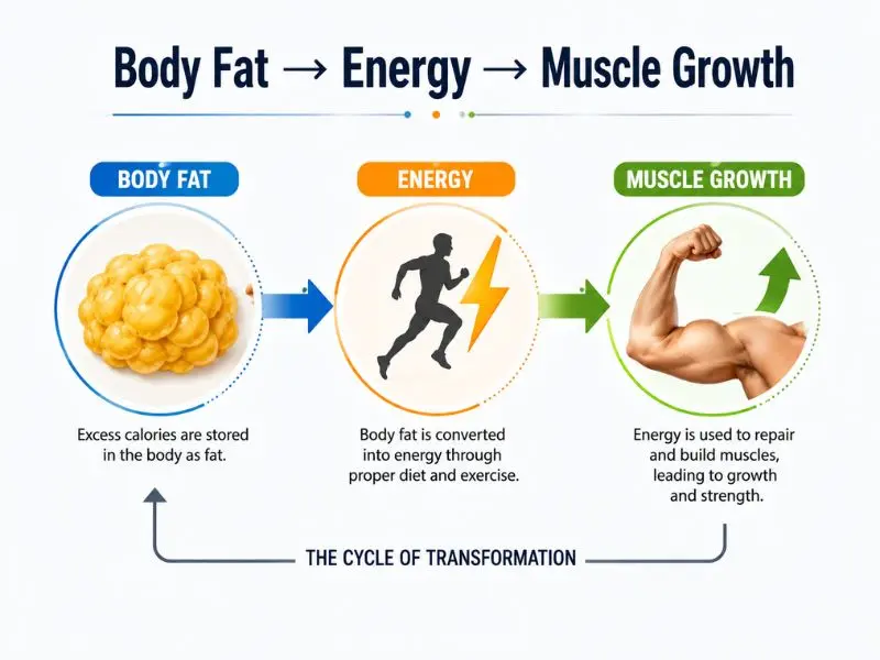 calorie deficit muscle building process