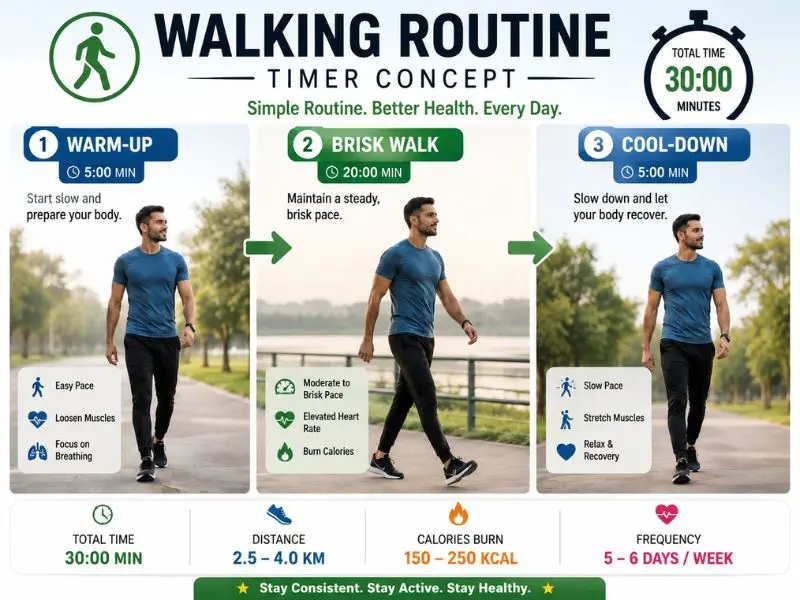 15 minute walking routine