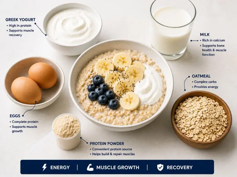 Protein sources to add to oatmeal for muscle gain
