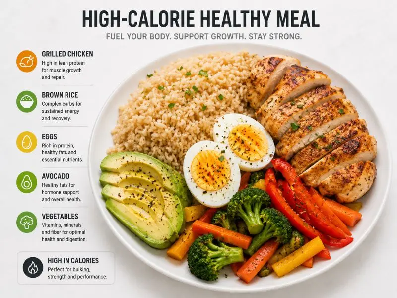 High calorie muscle gain meal for skinny guys