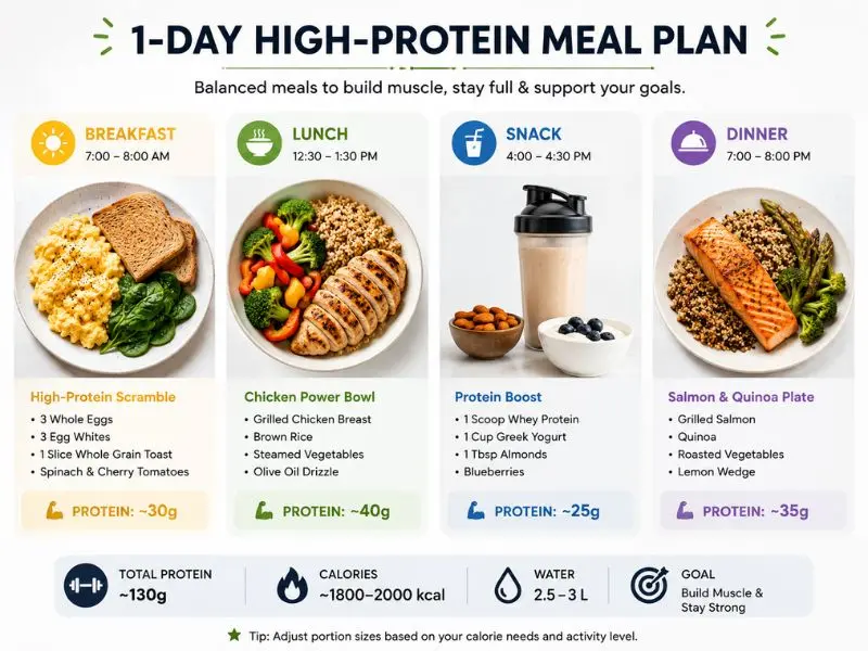 high protein meal plan for fat loss and muscle gain