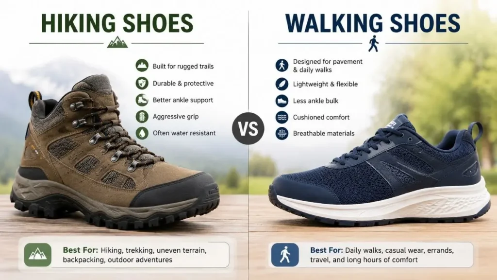 hiking shoes vs walking shoes