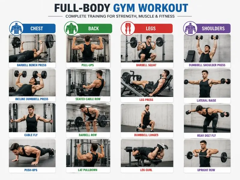 5 day workout split for muscle gain exercises