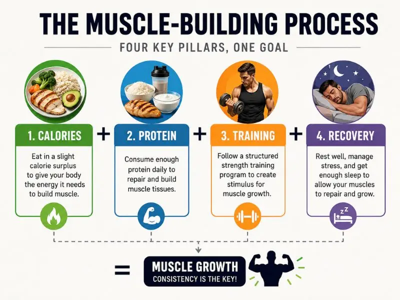 How to gain muscle mass without fat through nutrition training and recovery