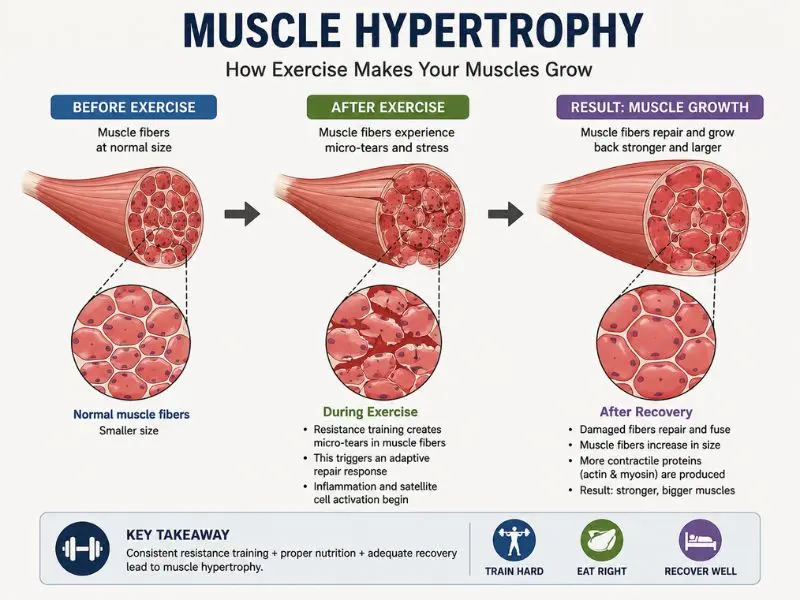 How much muscle can you gain in a year muscle hypertrophy process
