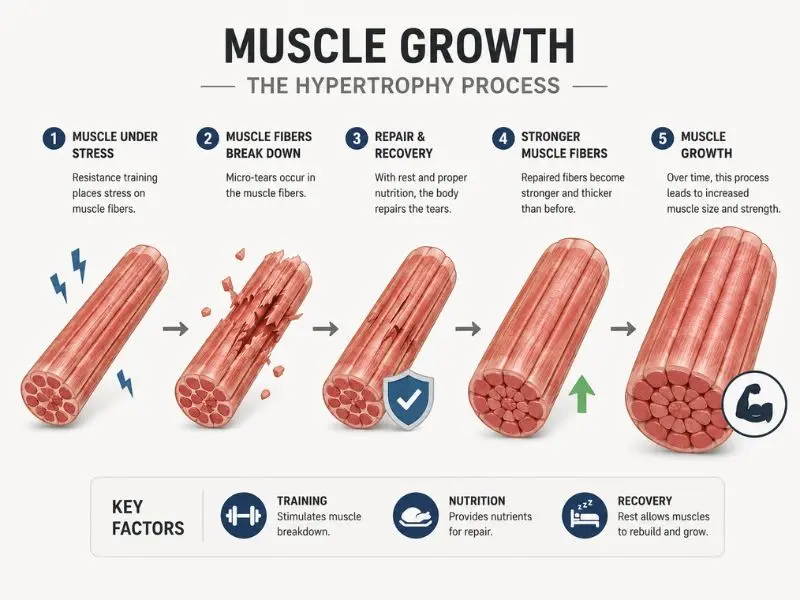 How muscle growth works after strength training