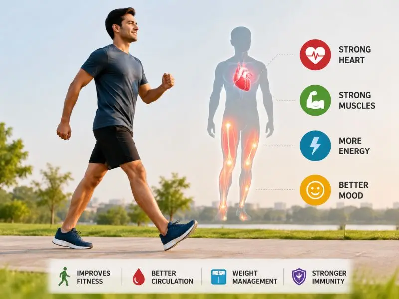 effects of walking 10,000 steps a day on the body