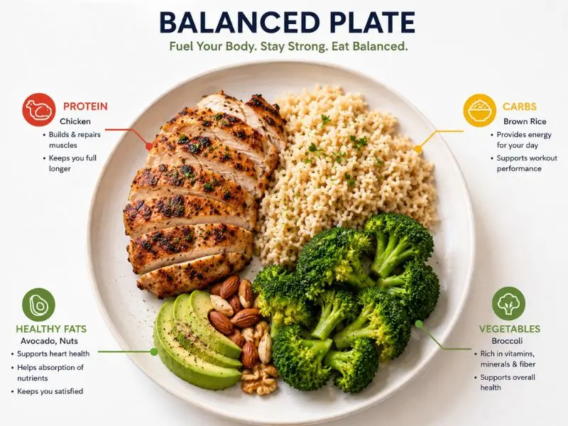 high protein meal prep plate for muscle gain