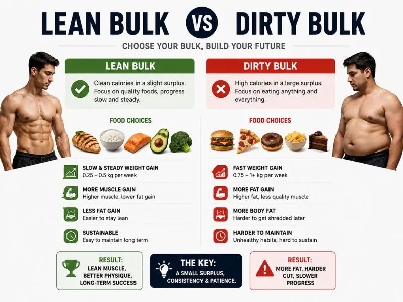 How to gain muscle mass without fat with lean bulking vs dirty bulking