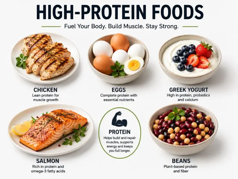high protein foods for fat loss and muscle gain