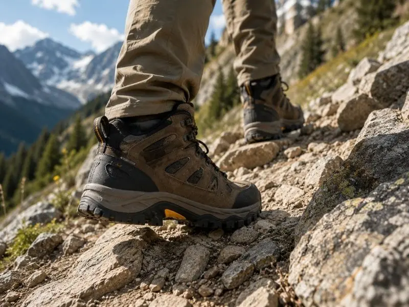 hiking shoes protection on rough terrain