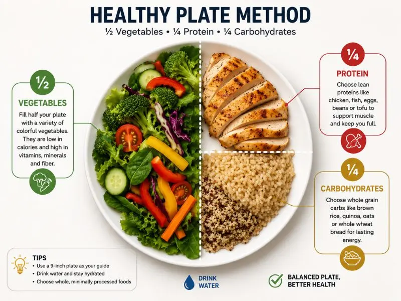 body recomposition balanced meal plate