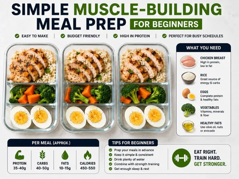 Simple muscle-building meal prep for beginners