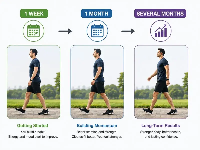 walking 30 minutes a day progress over time