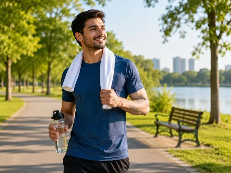 healthy lifestyle with walking 30 minutes a day