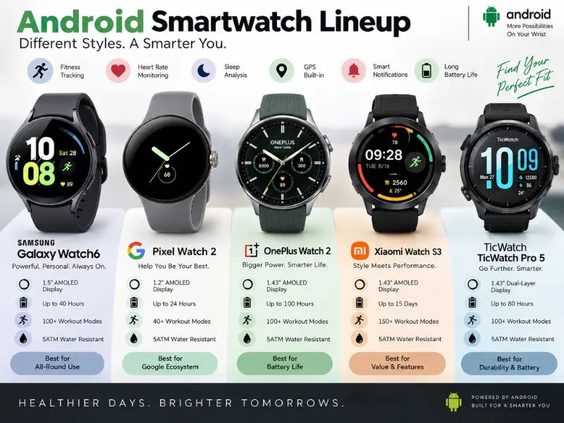 Android fitness smartwatches comparison