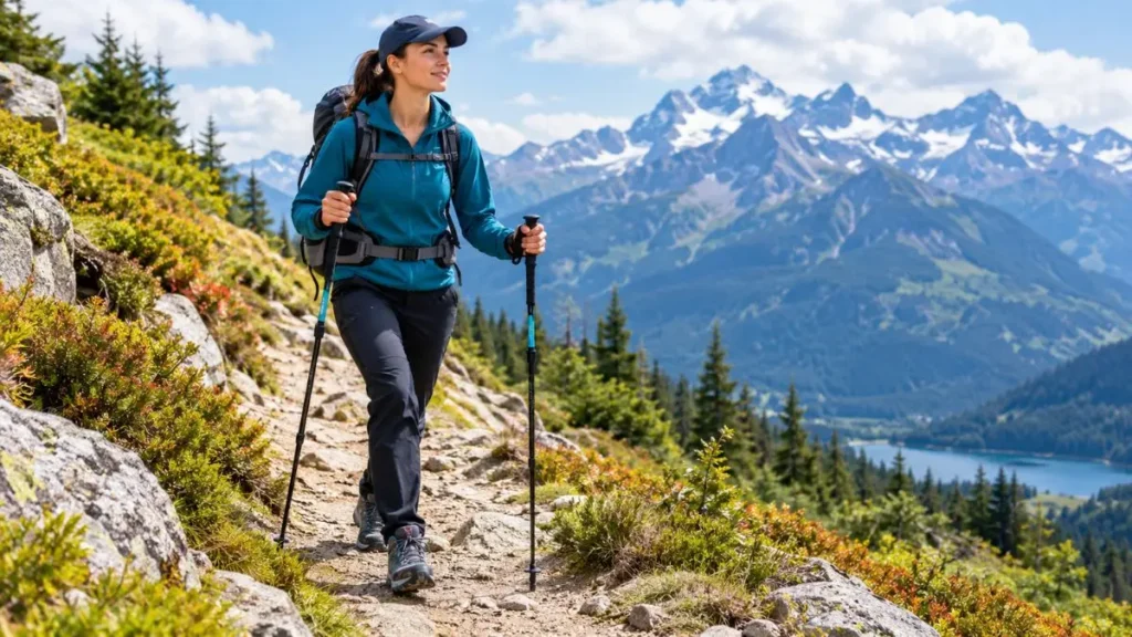 best trekking poles for hiking on mountain trail