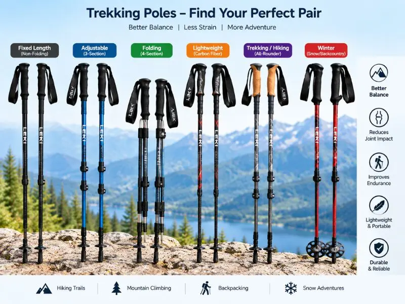 comparison of trekking poles for hiking