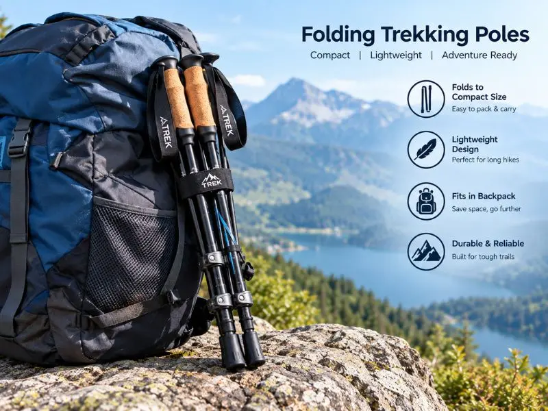 folding trekking poles for backpacking and travel