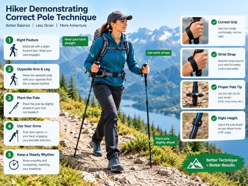 how to use trekking poles properly