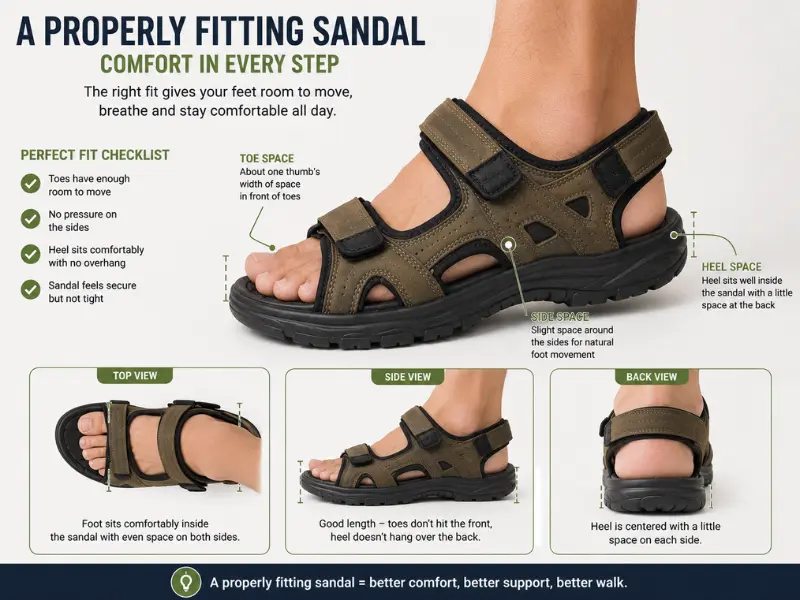 how wide sandals should fit