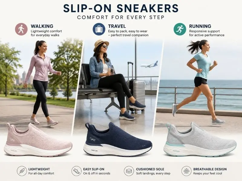 best slip-on sneakers for walking travel and running