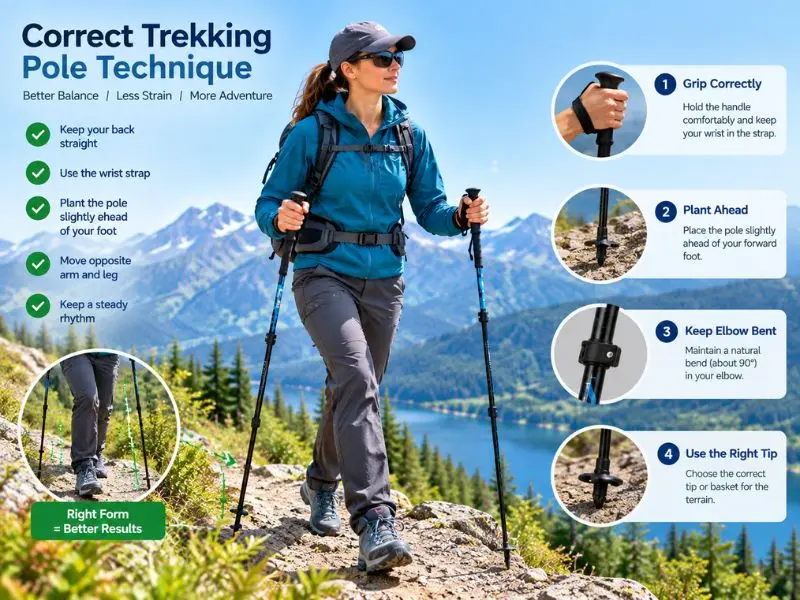proper trekking pole length for hiking