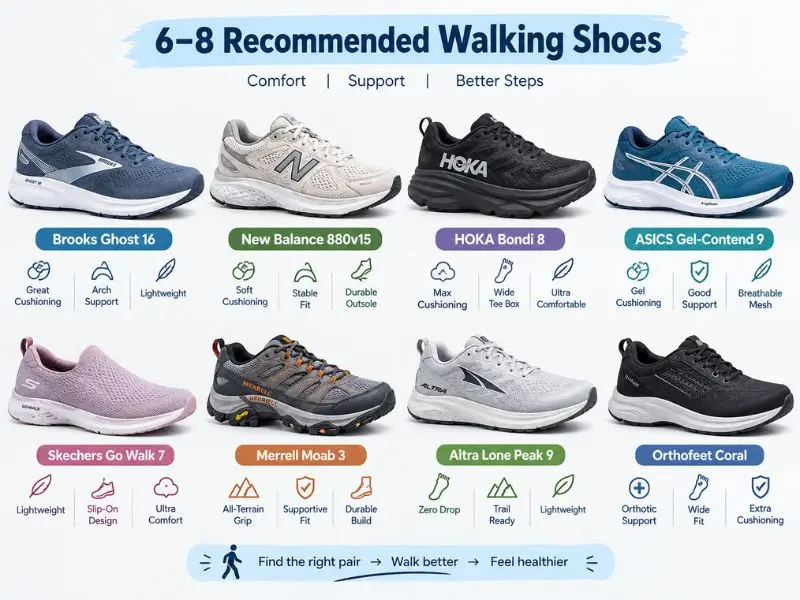 best walking shoes for high arches comparison