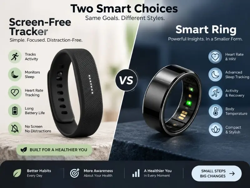 screen-free fitness tracker and smart ring
