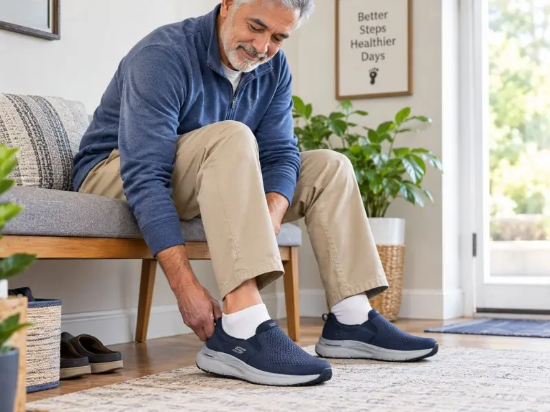 Easy slip-on walking shoes for seniors with convenient entry