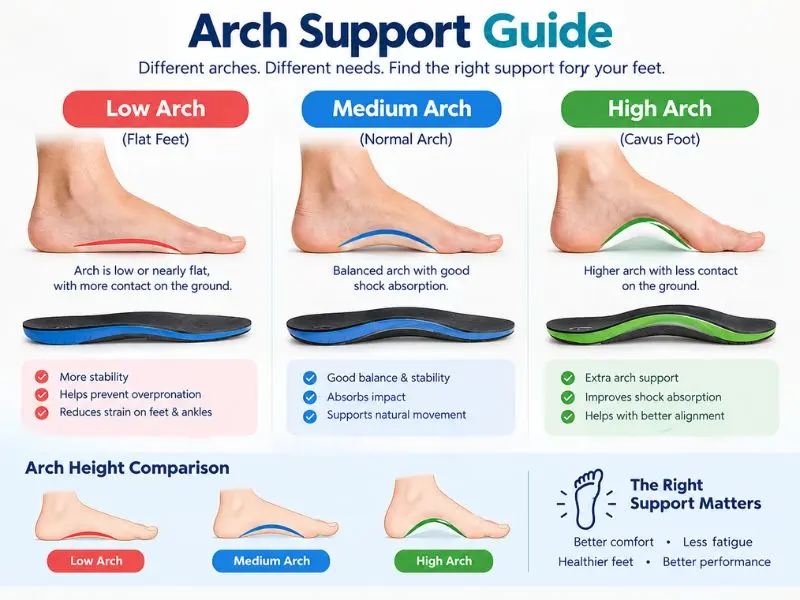 low medium and high arch insole support