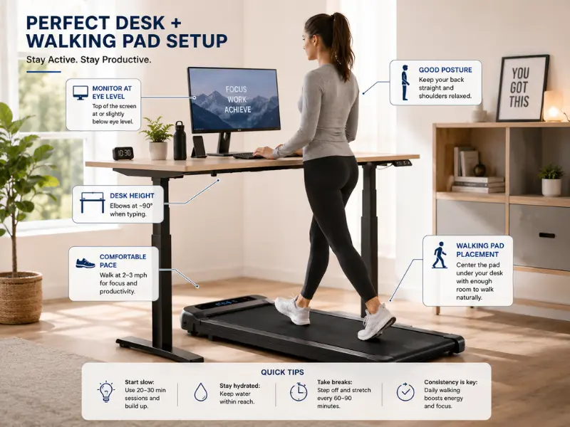 walking pad setup for working from home