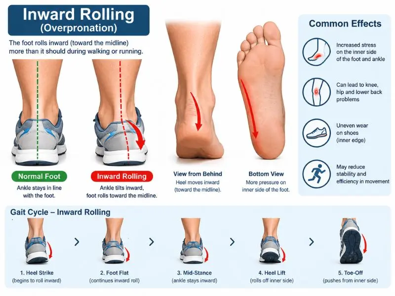 overpronation while walking illustration