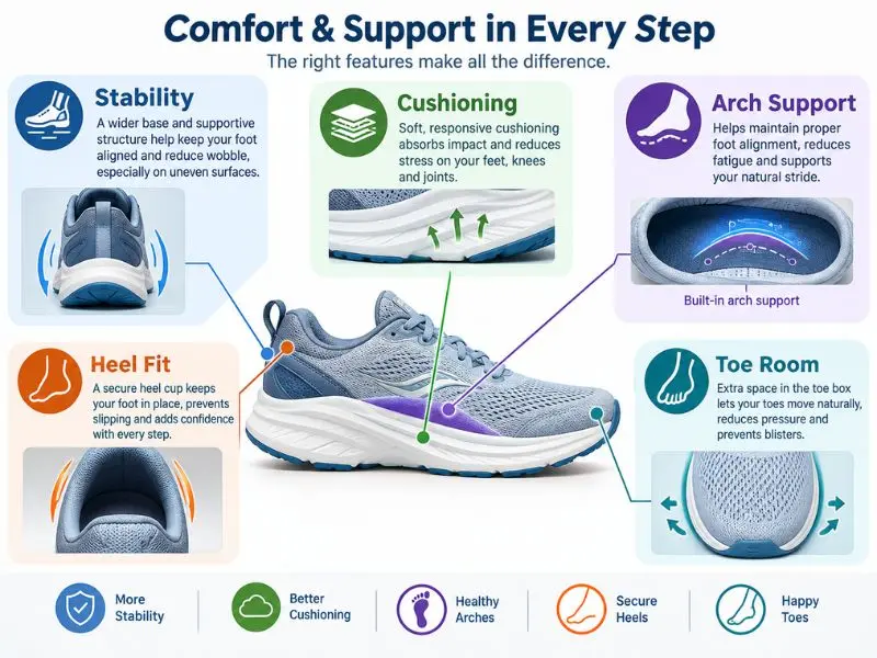 features of walking shoes for overpronation